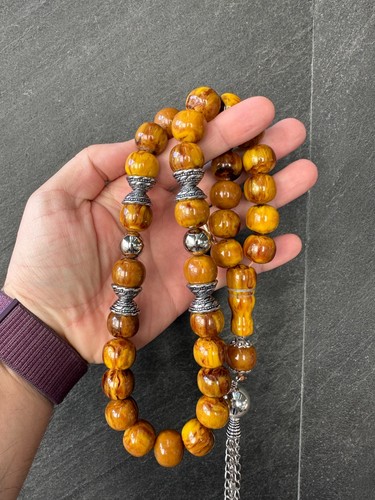 Amber marbled islamic prayer - amber,