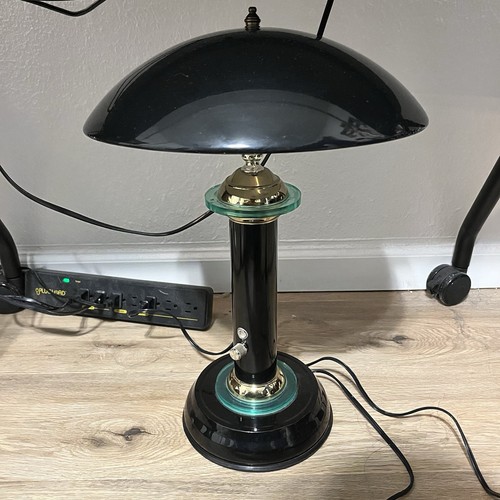 Art deco table lamp - deco, black