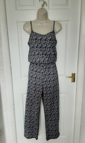Jumpsuit blue pink ditsy