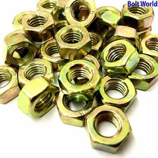 M3 to M20 HEXAGONAL HEX FULL NUTS YELLOW PASSIVATED ZINC PLATED GRADE 8.8 DIN934
