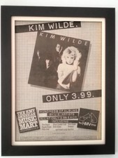 KIM WILDE*Album*HMV*1981*ORIGINAL*POSTER*AD*FRAMED*FAST WORLD SHIP