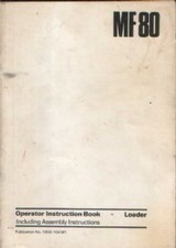 MASSEY FERGUSON MF80 LOADER OPERATORS MANUAL - MF 80