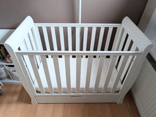 Obaby Stamford Space Saver Cot (White) and Mattress 