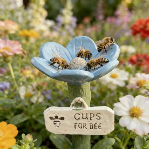 Garden bird bath bee - garden, watering