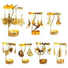 Metal Rotating Spinner Carousel Candle Tea Light Holder Table Rotating Transfer 