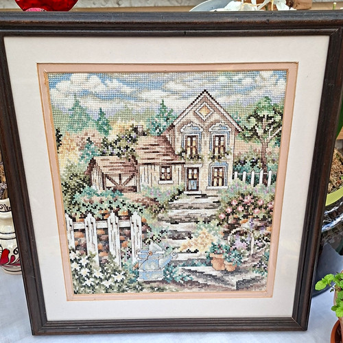Framed finished cross - framed,
