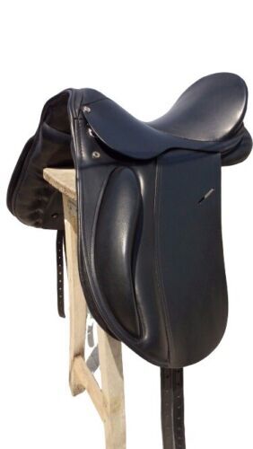 Black dressage leather - black,