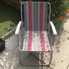 Traditional Style Folding Deck Chair Retro VW Campervan Camping Pre Owned