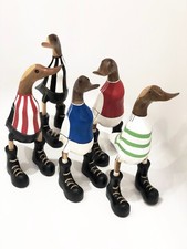 Wooden Football Duck Boots Footballer 25CM Bamboo Duck Statue Ornament dcuk