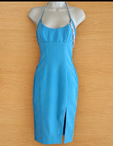 Polly blue halter neck - oh,