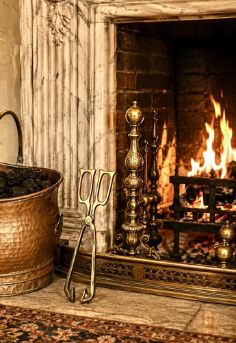 Antique small brass - antique, fireplace
