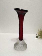 Vintage Red Glass Bud Vase