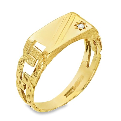9ct yellow gold rectangular - yellow,