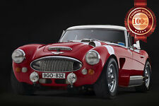 AUSTIN HEALEY RED 3000 MK III 3 CLASSIC SPORTS CAR WALL PRINT PREMIUM POSTER