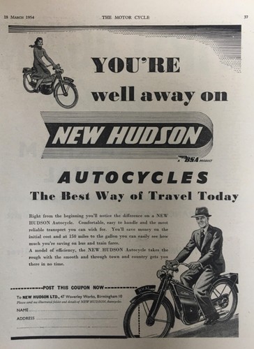 New hudson autocycle 1954 - new,