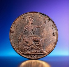 United kingdom farthing coin - kingdom,
