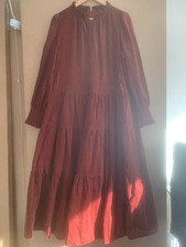 Gorgeous ME+EM Rusty Red Corded Long Dress & Belt Size 14/16