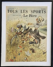 Rare Special Sports Number Le Rire Magazine Cover Only June 20 1900 on linen