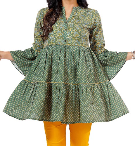 Frock style cotton green - cotton,