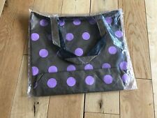 NEW Antoni & Alison Purple Polka Dots Large Tote Bag Shoulder Bag Shopper Canvas
