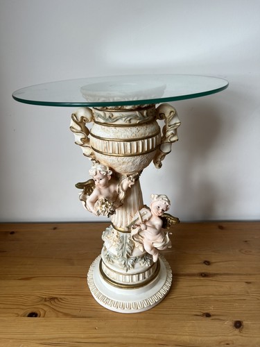 Vintage cherub side table - side,