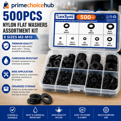 500pcs flat washers - flat, nylon