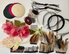 Millinery Supplies Bundle - Headbands - Vintage Silk Flowers - Hat Making 