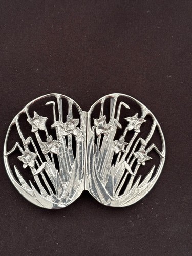 Solid silver nurses belt - silver,