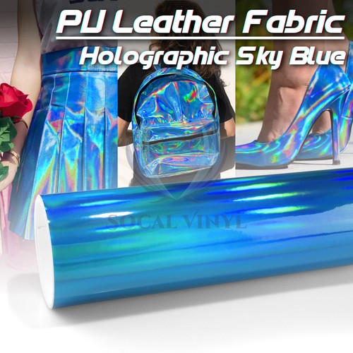 Fabric holographic sky blue - sky,