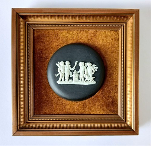 Wedgwood black jasper plaque - black,