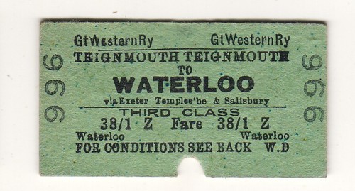 Railway ticket gwr teignmouth - gwr,