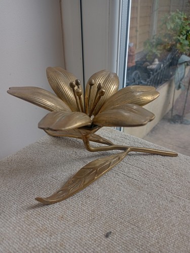 Brass lotus lily flower - brass,