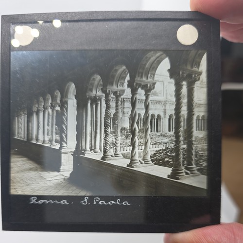 Glass magic lantern slide rome - glass,