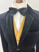 Jack Wills Mens Jacket Black Velvet Tuxedo Smoking Blazer Polka Dot 38R