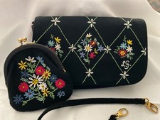 Lulu Guinness - Hand Bag & Matching Purse - Embroidery & Beadwork