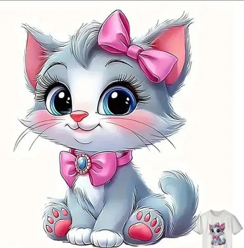 Cute kitten large diy iron - large,