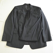 NEW Calvin Klein 48L 40x38 Black Striped 100% Wool Mens Jacket Pants Suit