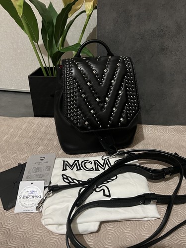 Mcm black swarovski studded - black,