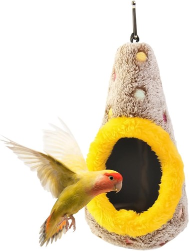 Hanging warm plush bird nest - hanging,