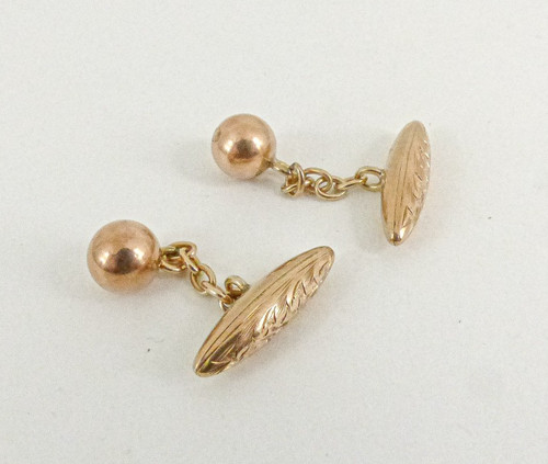 9ct rose gold cufflinks - rose,