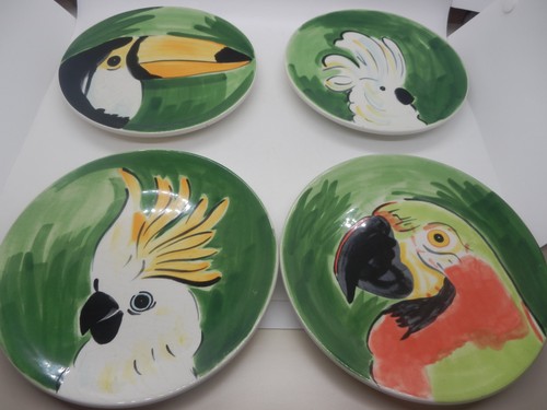 Pottery barn parrot plates - pottery,