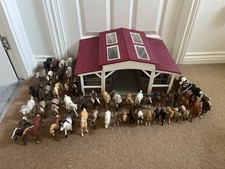 Schleich Horse Bundle 54 horses, car, horse box and  stables 