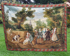 Large Hand Worked Embroidery Needlework Tapestry Vintage Wall Hanging