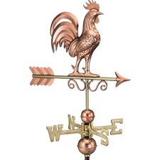Copper Weathervane Rooster Bird Craftsman Decorative for Roofs and Gardens
