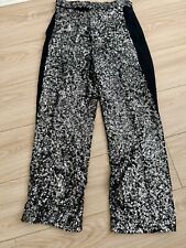 ZARA BLACK SEQUIN TROUSERS LIMITED EDITION SIZE M With Side Stripe and Pockets