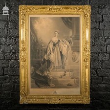 Queen Victoria in Coronation Robes Painted by Alfred Edward Chalon Engraving by