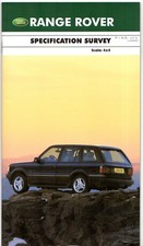 Range Rover Specifications 2000-2001 UK Market Brochure County, HSE & Vogue
