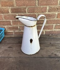 Vintage White Enamel Water Jug