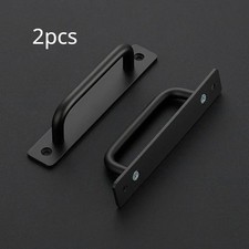 2Pcs Black Door Pull Handles Aluminium Alloy Sliding Pull Gate Shed Handles