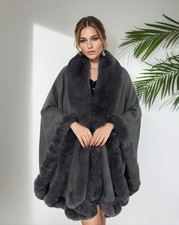 Women's Elegant Faux Fur Cape